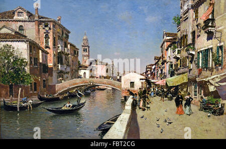 San Lorenzo River mit der Campanile von San Giorgio dei Greci, Venedig ca. 1900 Rico Ortega, Martín 1833-1912 Spanisch Spanien Stockfoto