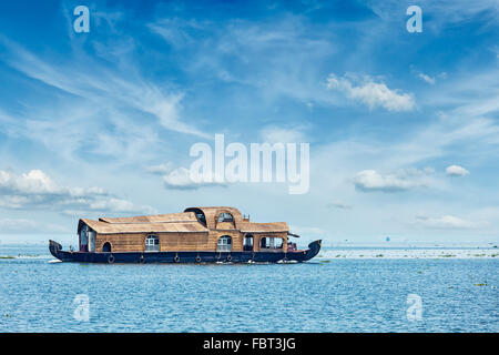 Hausboot in Kerala, Indien Stockfoto