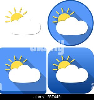 Vector Illustration Pack von einer Wolke und Sonne als das Wetter und die Symbole für Android und Ios. Stock Vektor