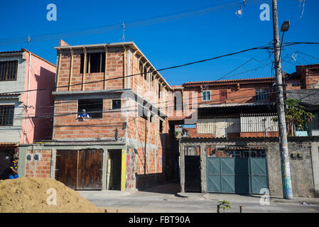 Hausbau, Stadtrand von Rio De Janeiro, Brasilien Stockfoto
