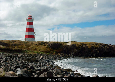 West-Leuchtturm am Brier Island, Nova Scotia, Kanada Stockfoto