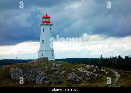 Louisbourg Leuchtturm in Cape Breton, Nova Scotia, Kanada Stockfoto