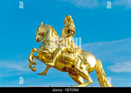 Dresden-Goldener reiter Stockfoto