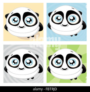 Cartoon Panda mit Bambus Stockfoto