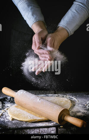 Ausgerollten Teig Stockfoto