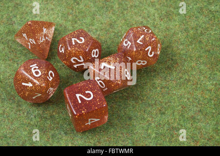 Vollständige Reihe von Würfeln Stockfoto