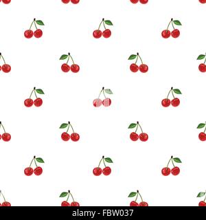 Nahtlose Muster mit Kirsche. Vektor-Illustration. Stock Vektor