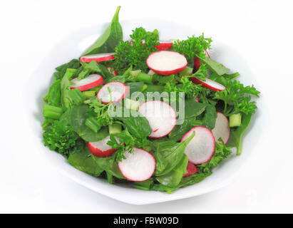 Bio-Baby-Spinat-Salat gemischt. Stockfoto