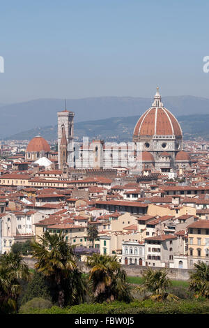 Kathedrale von Florenz von Piazzale Michelangelo Stockfoto