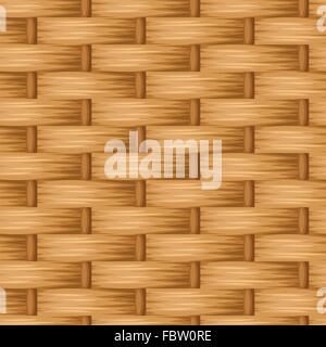 Braune Wicker Textur. Vektor nahtlose Hintergrund. Stock Vektor