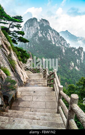 Huangshan-Berg-Weg Stockfoto