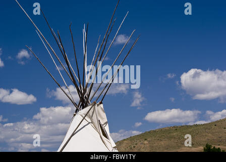 Indischen Tipi am Little Bighorn Stockfoto