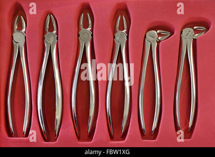 Zahnmedizinische Zangen set Stockfoto