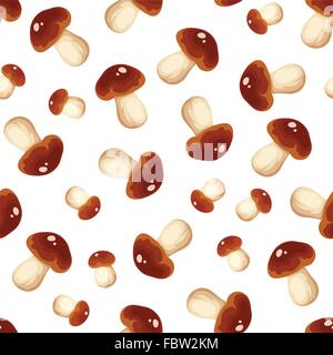 Nahtlose Hintergrund mit Cep Pilze. Vektor-Illustration. Stock Vektor