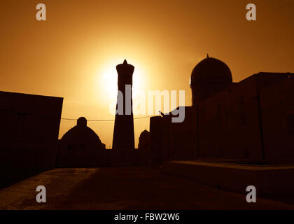 Sonnenuntergang über der Altstadt von Buchara, Usbekistan Stockfoto