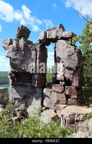 Des Teufels Tür am Devil es Lake State Park, Wisconsin Stockfoto