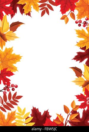 Hintergrund mit bunten Herbstlaub. Vektor-Illustration. Stock Vektor