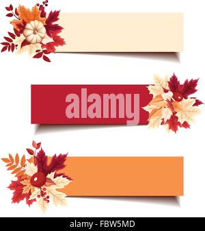 Vektor-Banner mit Herbst Blätter. Stock Vektor