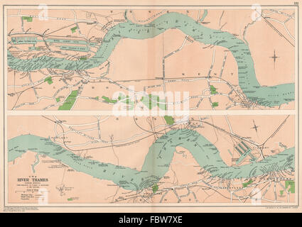 HAFEN VON LONDON. Kais/Docks. Thames Woolwich-Tilbury/Gravesend. Speck-1927 Karte Stockfoto