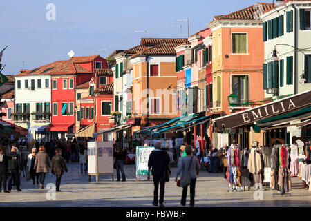 Bunte Fassaden, Burano, venezianische Lagune, Italien Stockfoto