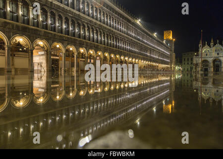 Flut, Markusplatz, Venedig, Italien Stockfoto