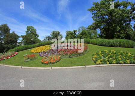 Berühmte Blumenuhr, Genf Stockfoto