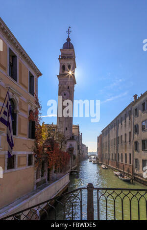 Glockenturm, San Giorgio dei Greci in Castello, Venedig, Italien-Bezirk Stockfoto