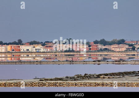 Camargue, Giraud rosa Salinen Stockfoto