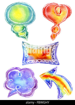 Aquarell Doodle Rahmen Stockfoto