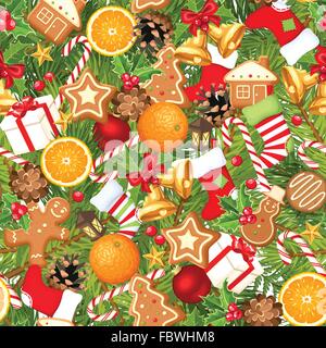 Weihnachten nahtlose Hintergrund. Vektor-Illustration. Stock Vektor