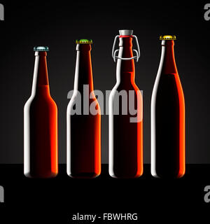 Bier Flasche klaren Satz nicht beschriftet Stockfoto