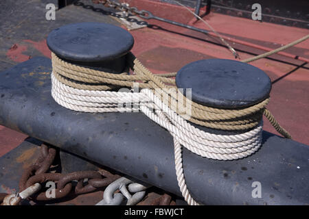 Schiffs-Rigging Stockfoto