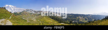 Panoramablick auf Mount Rainier Stockfoto