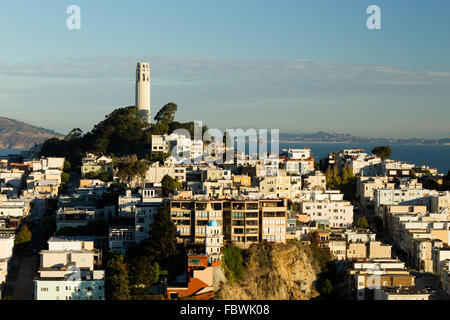 Coit Tower auf dem Telegraph Hill Stockfoto