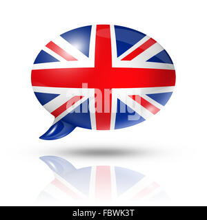 Britische Flagge-Sprechblase Stockfoto