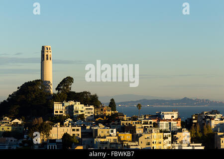Coit Tower auf dem Telegraph Hill Stockfoto