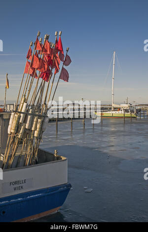 Rügen im Winter - Pier von Wiek Stockfoto