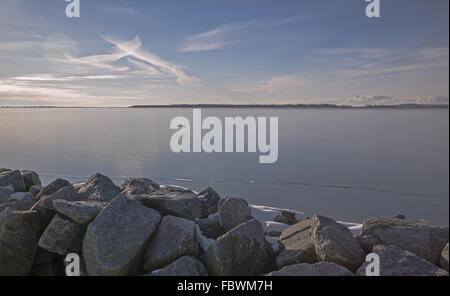 Rügen im Winter - Wieker Bodden Stockfoto