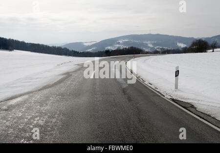 Verschneiten Straße Stockfoto