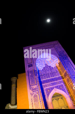 Gur Emir Mausoleum in der Nacht, Samarkand, Usbekistan Stockfoto