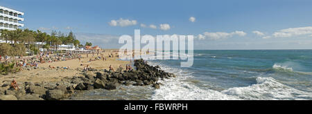 Strand von Playa del Ingles auf Gran Canaria Stockfoto