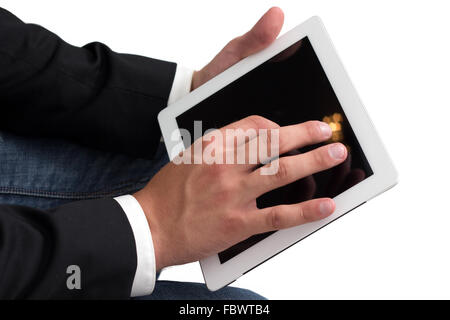 Mann auf einem TabletPC arbeiten Stockfoto