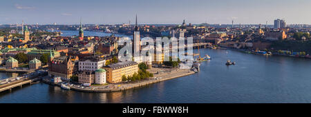 Aussicht auf Gamla Stan in Stockholm vom Stadthaus Turm Stockfoto