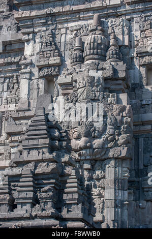 Reliefs von Prambanan-Tempel, Java, Indonesien Stockfoto