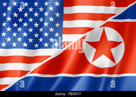 USA und Nordkorea Fahne Stockfoto