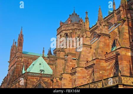 Kathedrale, Straßburg, Notre-Dame gotischen Dom, UNESCO-Weltkulturerbe, Elsass, Bas-Rhin, Frankreich, Europa Stockfoto