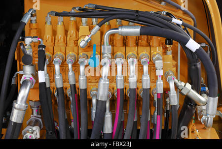 Hydraulikschläuche Stockfoto