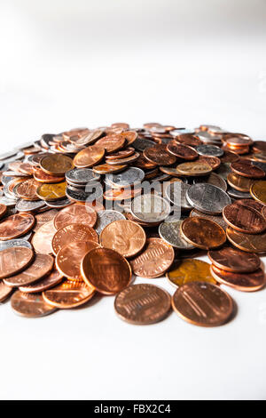 Ein Haufen von US-Prägung Stockfoto