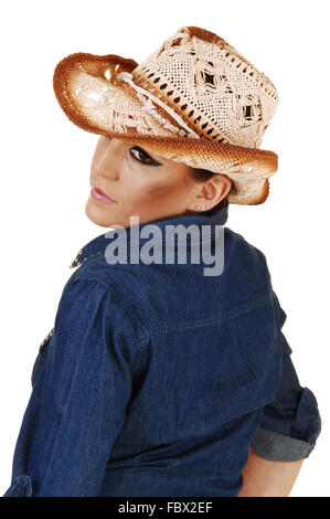 Porträt von Cowgirl. Stockfoto