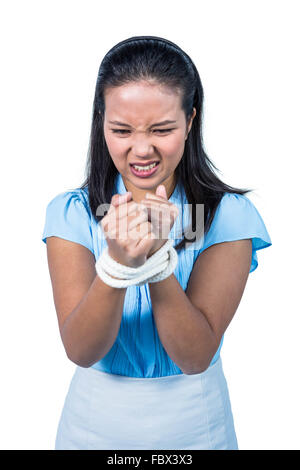 Geschäftsfrau gefesselt Stockfoto